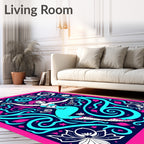 Neon Mermaid Aquatic Swirl Rug