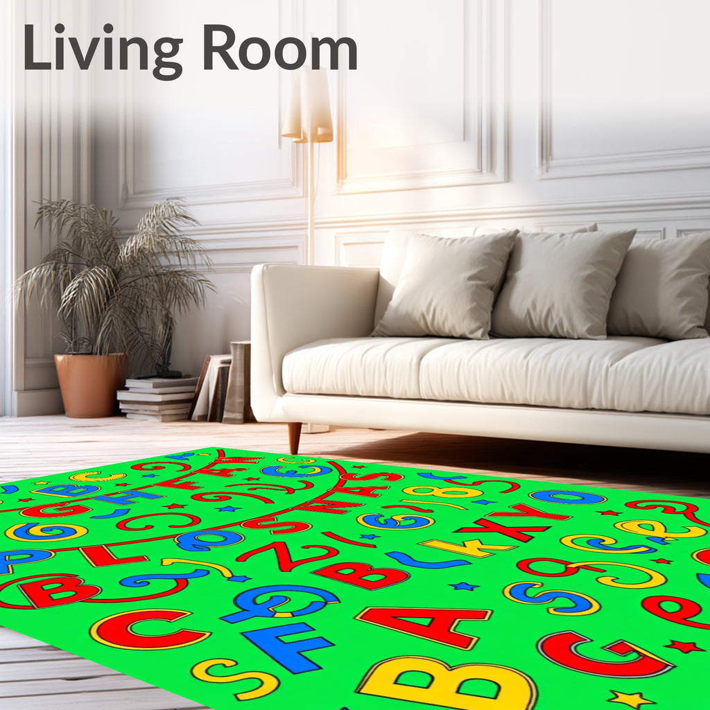 Fun Alphabet Garland Red Blue Yellow Rug