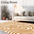 Rust Organic Contour Maze Rug