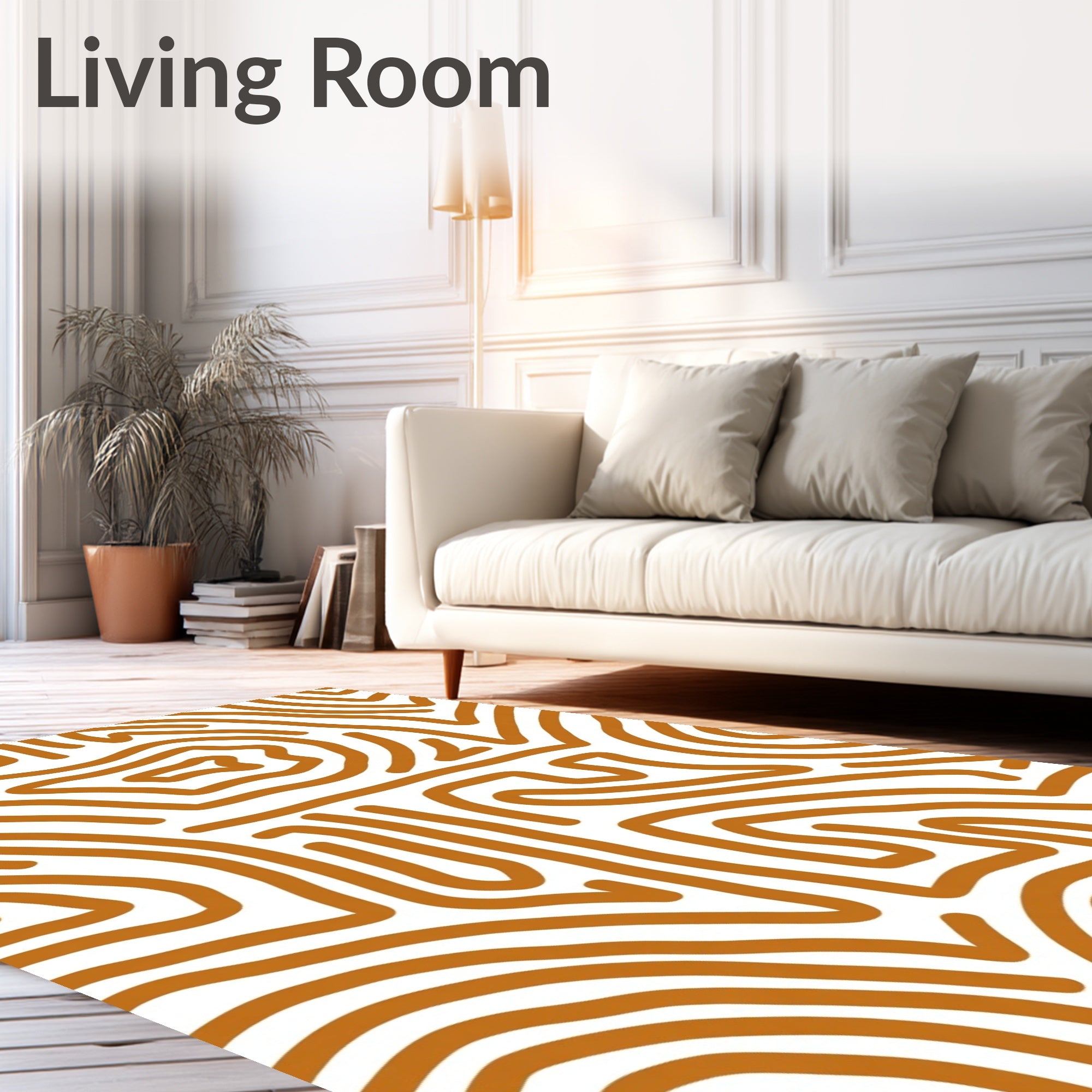 Rust Organic Contour Maze Rug