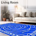 Vibrant Cobalt Swirl Medallion Rug