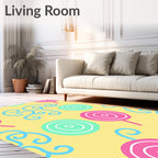 Whimsical Pink Mint Swirl Lollipop Rug