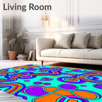 Groovy Purple Orange Swirls Rug