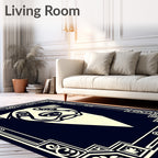 Art Deco Cream Dog Portrait Rug