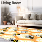 Cheery Bee Honeycomb Art Rug