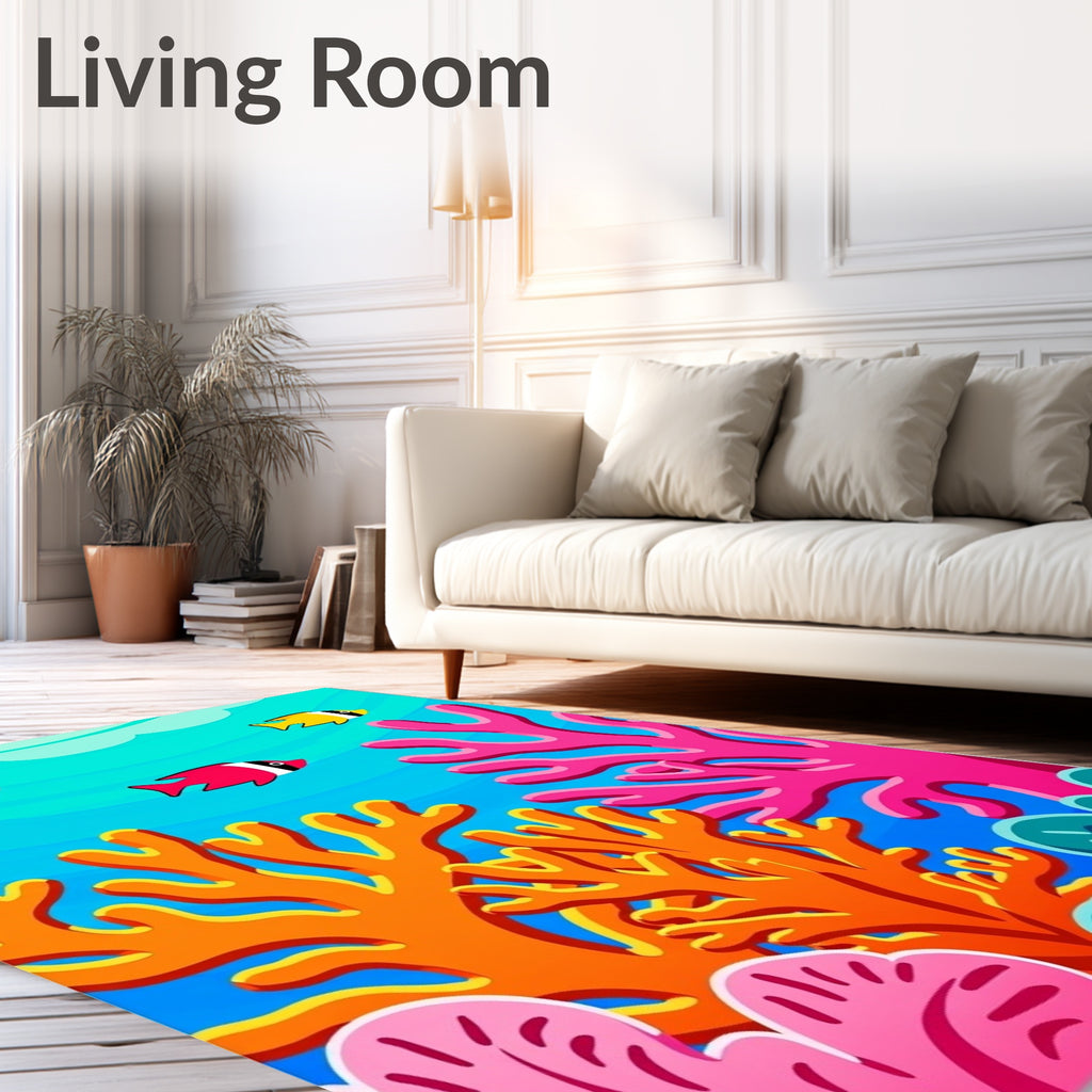 Vibrant Coral Fish Underwater Scene Rug
