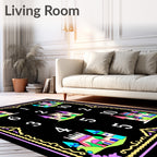 Regal Castles And Numbers Border Rug