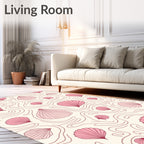Pink Seaside Scallop Swirls Rug
