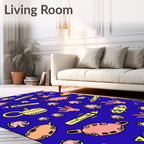 Whimsical Coral Submarine Abstract Rug
