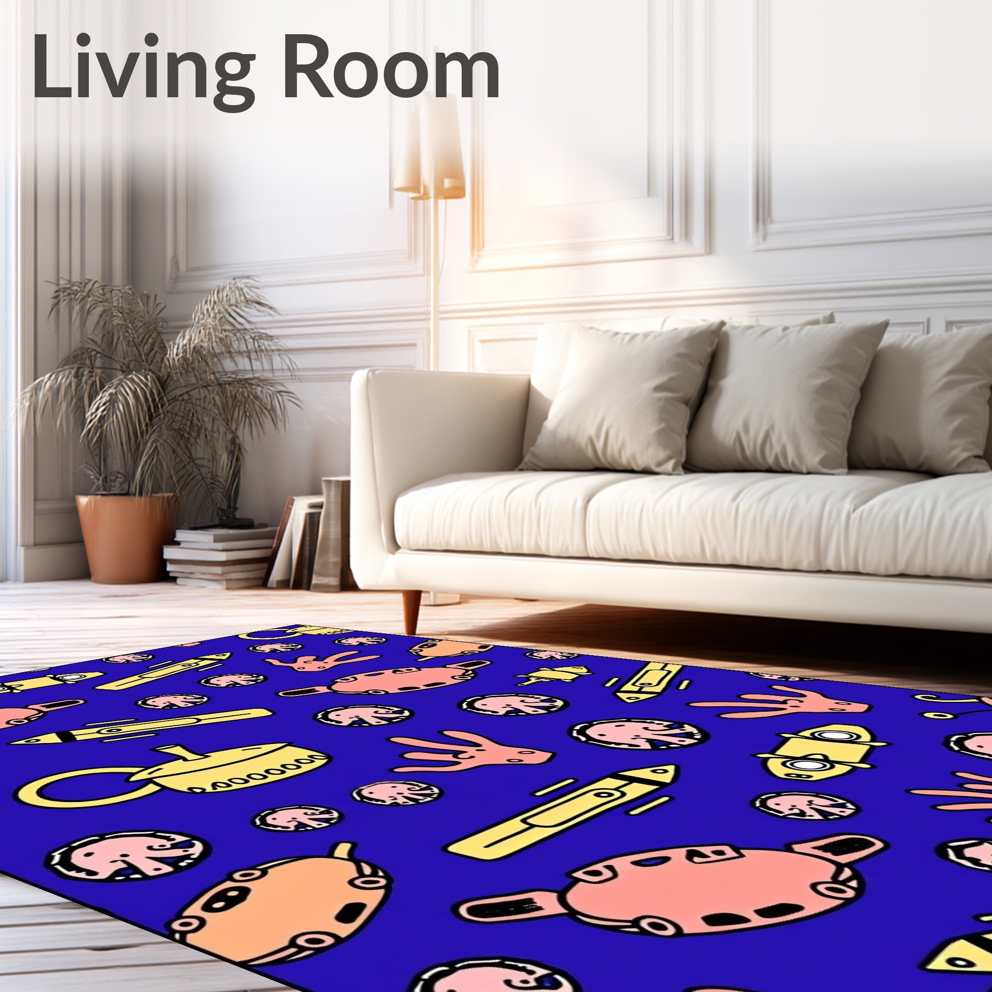 Whimsical Coral Submarine Abstract Rug