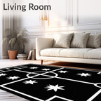 Black White Starry Field Rug