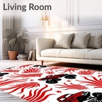 Red Monster Truck Fire Burst Rug