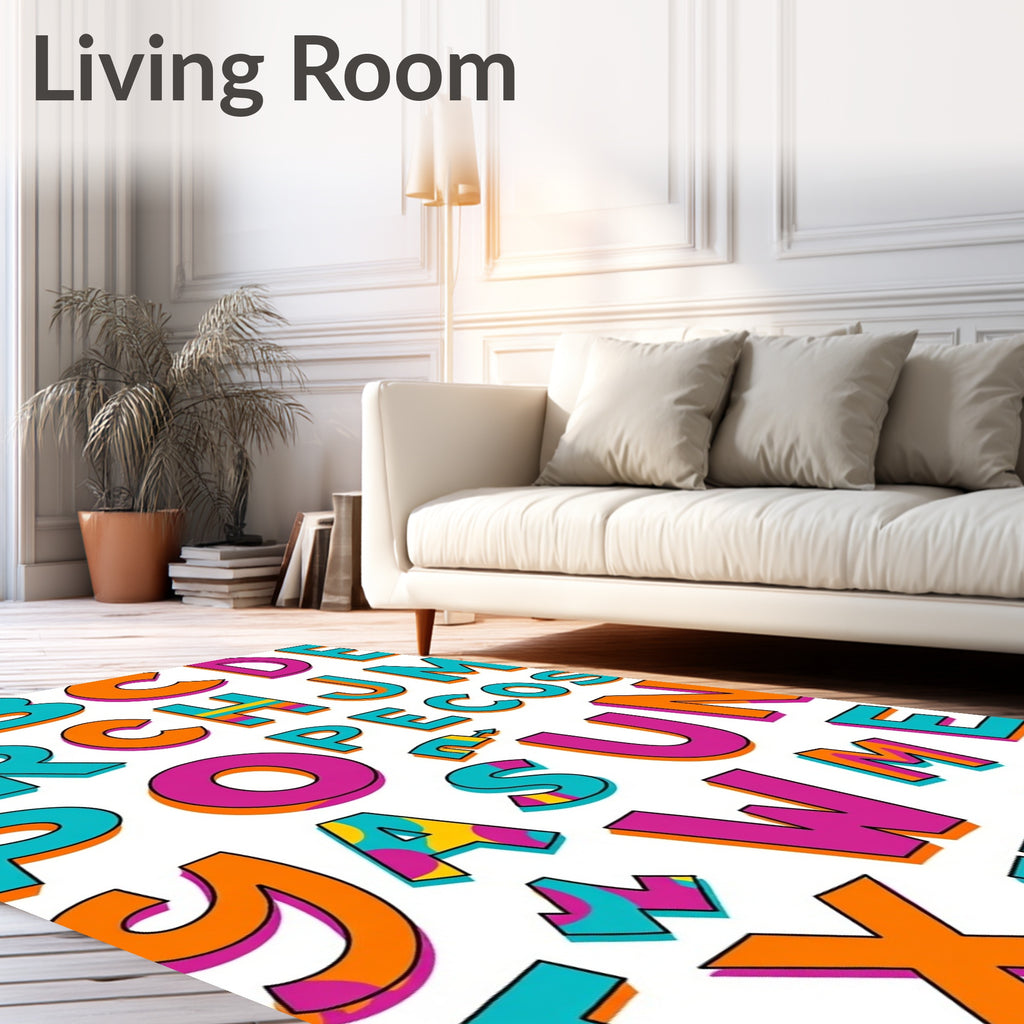 Bold Alphabet Pop Art Rug