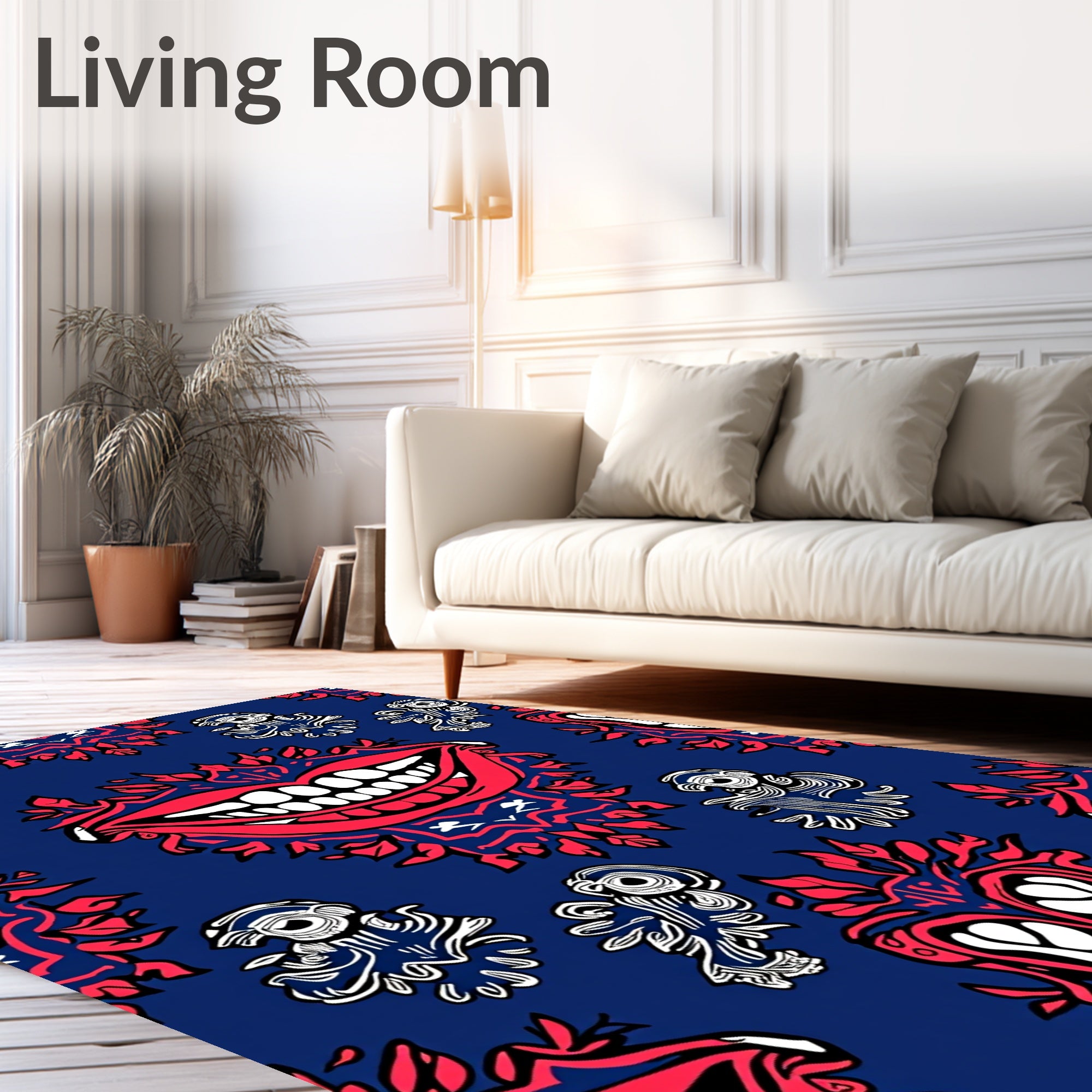 Bold Red Smiling Lips Creature Rug