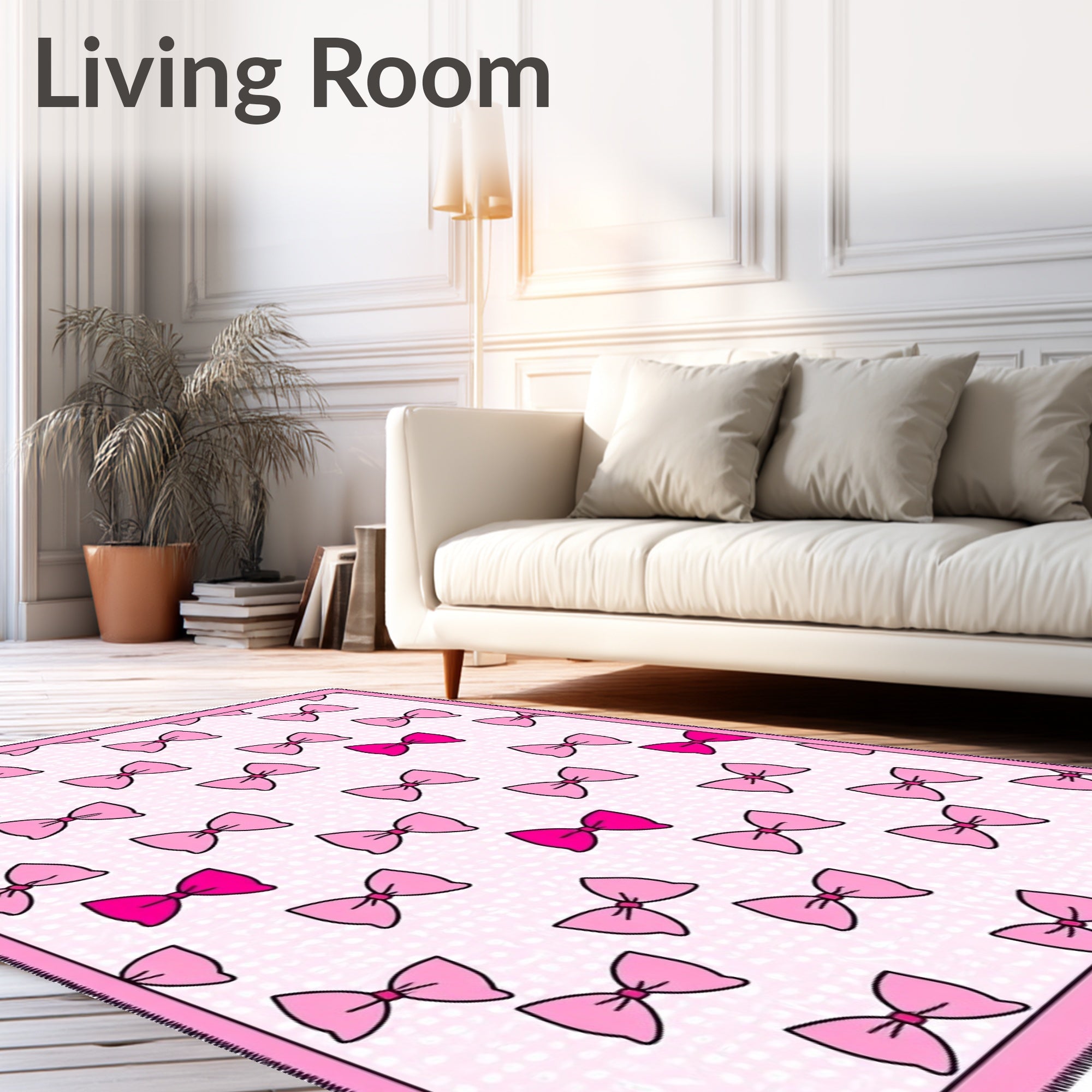 Pink Pastel Bows All Over Rug
