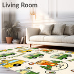 Retro Camper Van Forest Adventure Rug