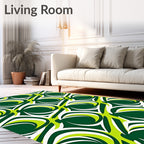 Emerald Green Swirl Abstract Rug