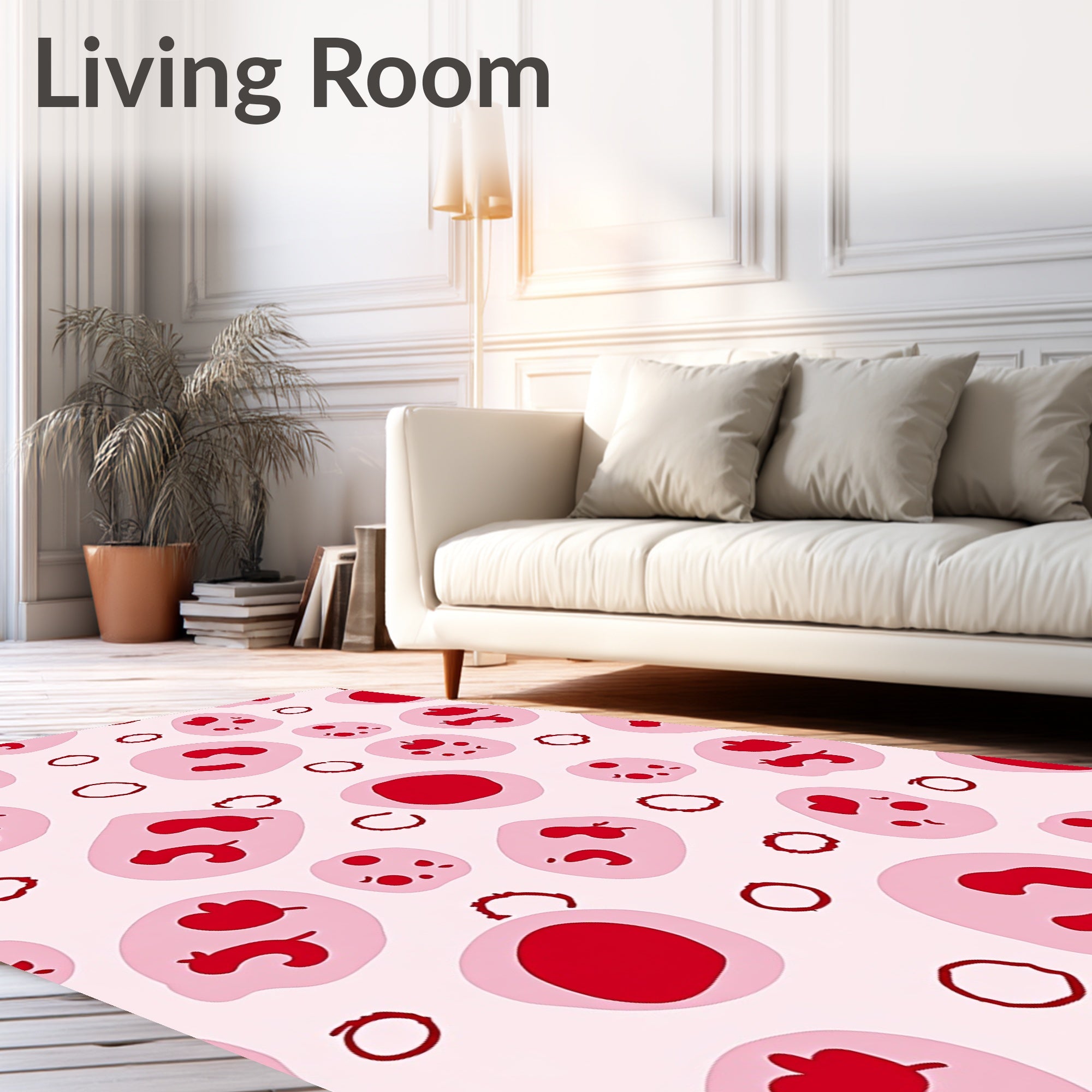 Pink Red Cell Cluster Rug