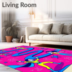 Vibrant Pink Comic Heroine Journey Rug