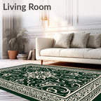 Emerald Bloom Floral Filigree Rug