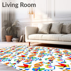 Abstract Whimsical Character Collage Rug