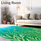 Sunny Yellow Fish Teal Underwater Scene Rug