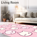 Sweet Kitty Faces Pink Sprinkle Rug