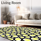 Whimsical Pale Yellow Ovoid Cluster Rug