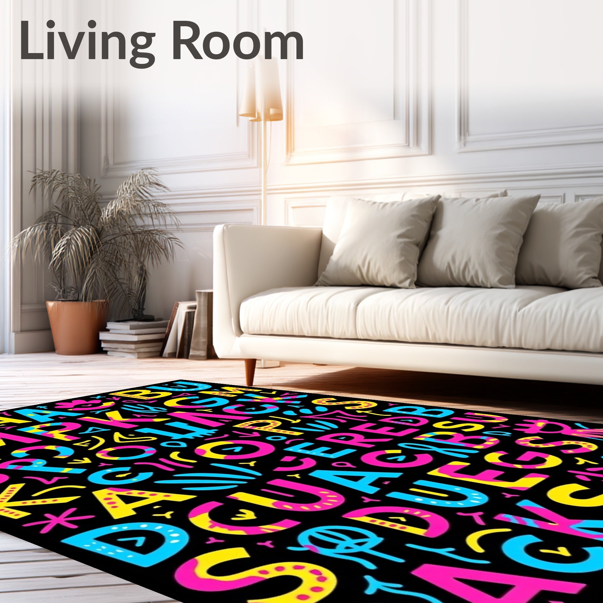 Bold Alphabet Soup Fun Rug