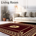 Crimson Gold Crested Border Rug