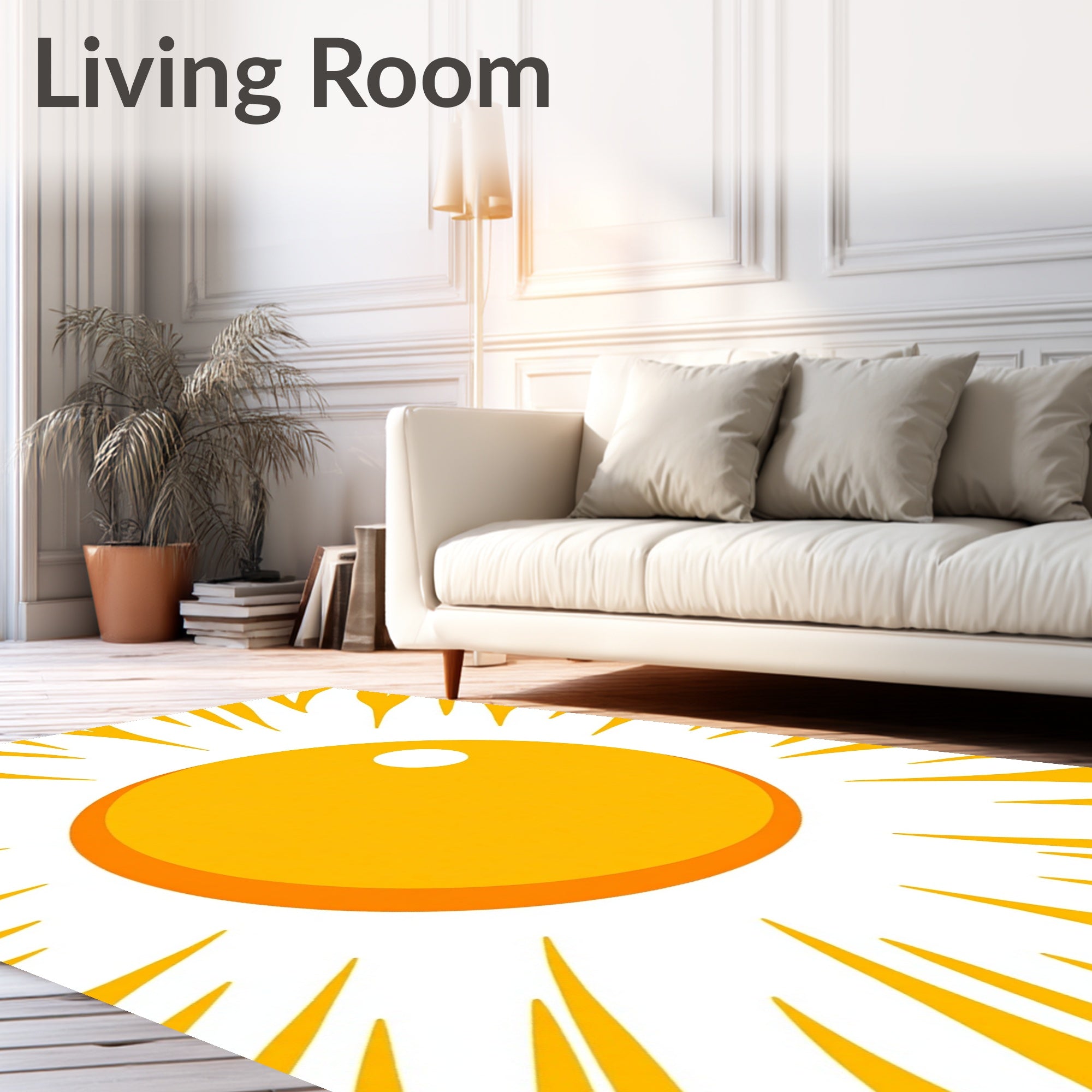 Radiant Sun Burst Yellow Rug