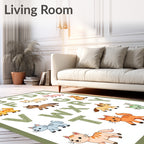 Whimsical Cats ABC Alphabet Art Rug
