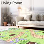 Whimsical Hamster Meadow Path Rug