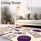 Vintage Baseball Tickets and Gloves Rug