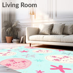 Pink Sand Dollar Starfish Coastal Repeat Rug