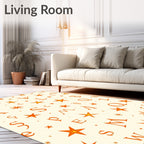 Orange Alphabet Star Scatter Rug