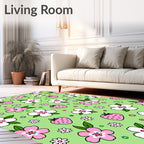 Sweet Strawberry Blossom Pastel Rug