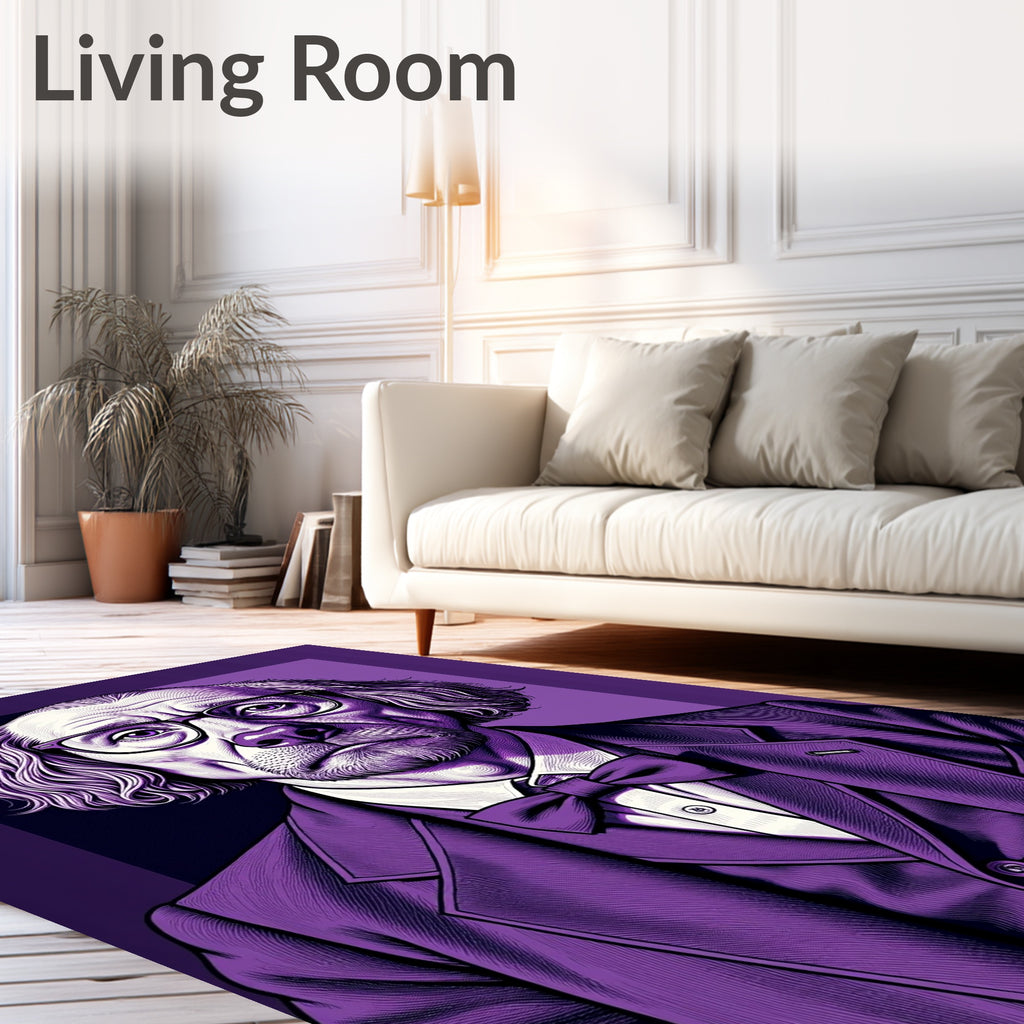 Purple Dapper Man Portrait Rug