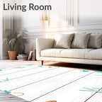 Coastal White Seashell Starfish Coral Rug