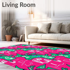Green Dinosaur Pink Graphic All-over Rug
