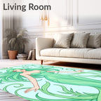 Mint Green Nature Spirit Swirls Rug