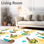 Yellow Blue Beach Day Picnic Rug