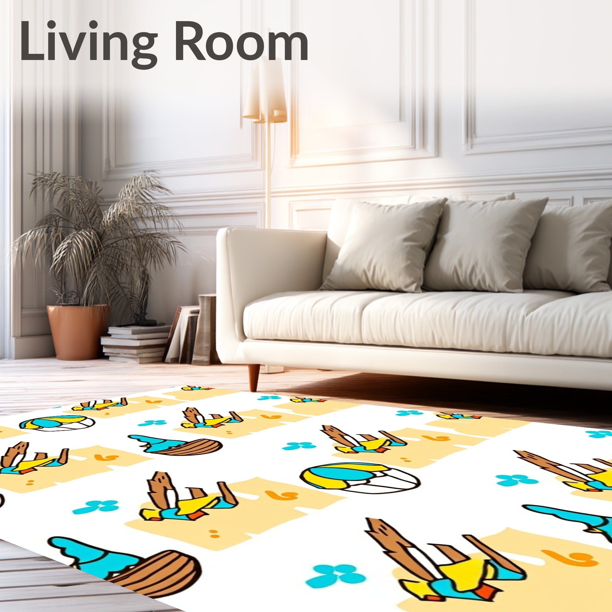 Yellow Blue Beach Day Picnic Rug