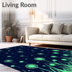 Mint Dandelion Field Grass Background Rug