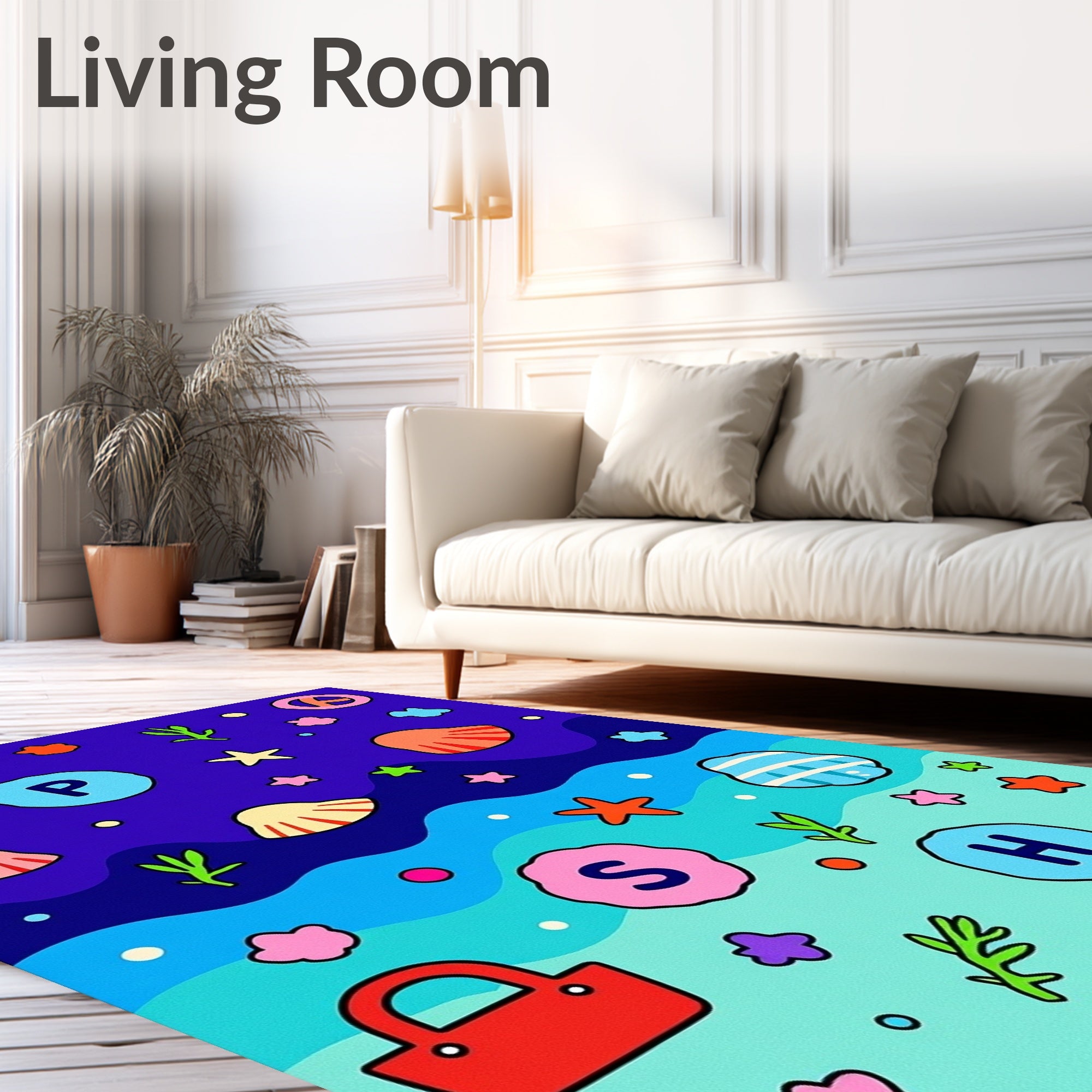 Oceanic Undersea Alphabet Adventure Rug
