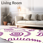 Deep Plum Abstract Swirls Rug