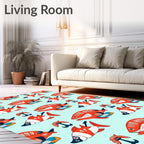 Red Coral Fish School Repeat Rug