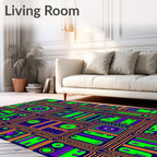 Retro Circuit Board Neon Rug