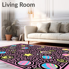 Pink Yellow Blue Celestial Swirl Rug
