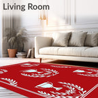 Crimson Laurel Trophy Repeating Rug